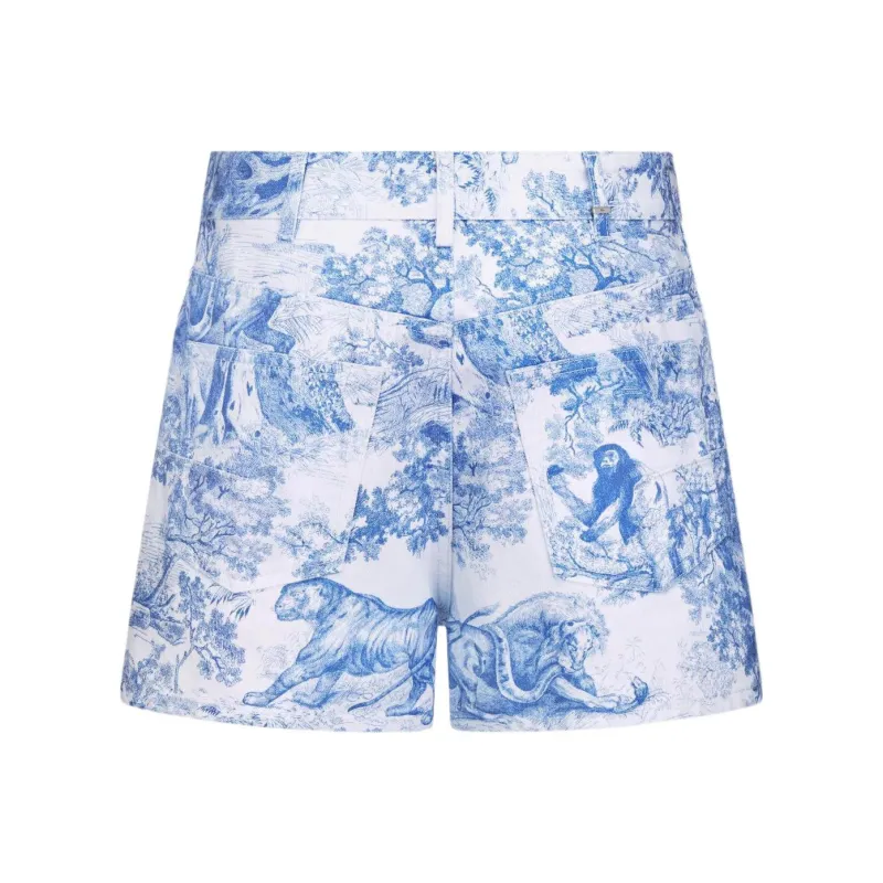 DIOR Quarterly New Products Denim Shorts Women's Blue-1