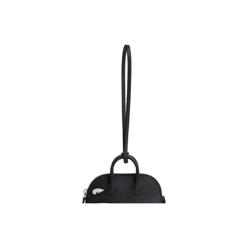 HERMES Swift Calf Leather Bowling Bag Pendant Bag Accessory Women's 3Y Caban Black Velvet & Navy Blue-2