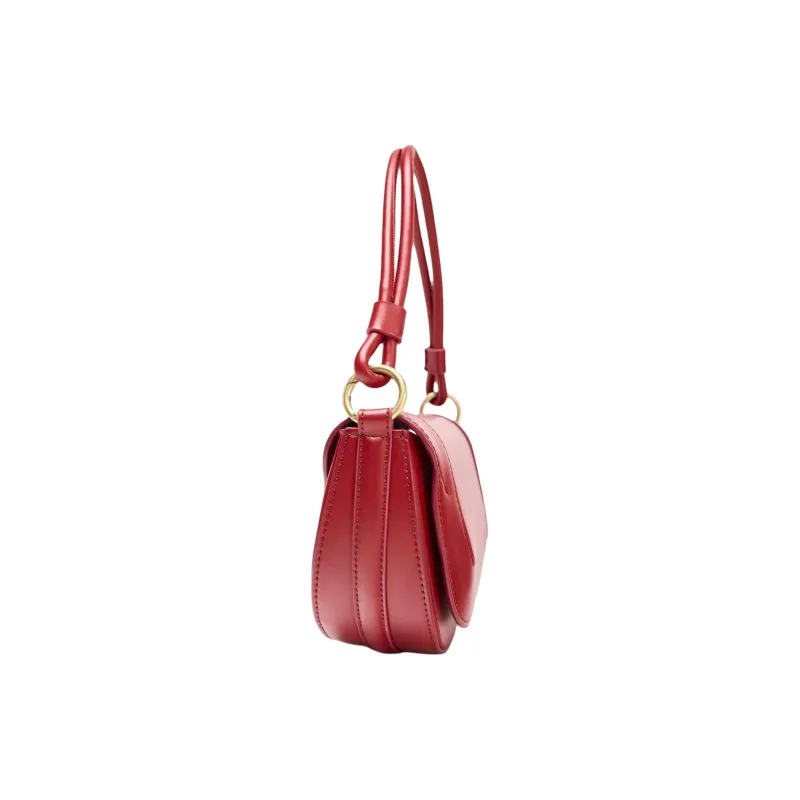 ZARA Polyurethane Crossbody One Shoulder Handbag Small Size Women's Red-1