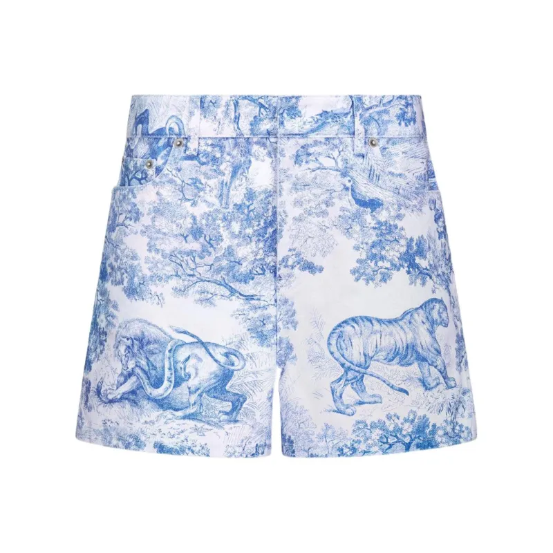 DIOR Quarterly New Products Denim Shorts Women's Blue-0