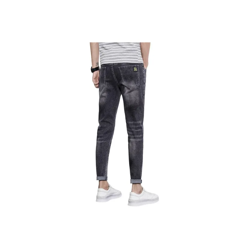 YUQIAN Jeans Men Gray Ankle Length Pants-0