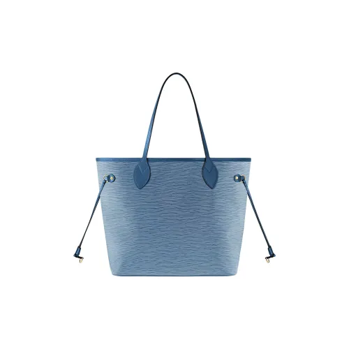 LOUIS VUITTON NEVERFULL Cow Leather Tote Bag, Shopping Bag, Shoulder Bag Medium Size Women's Blue