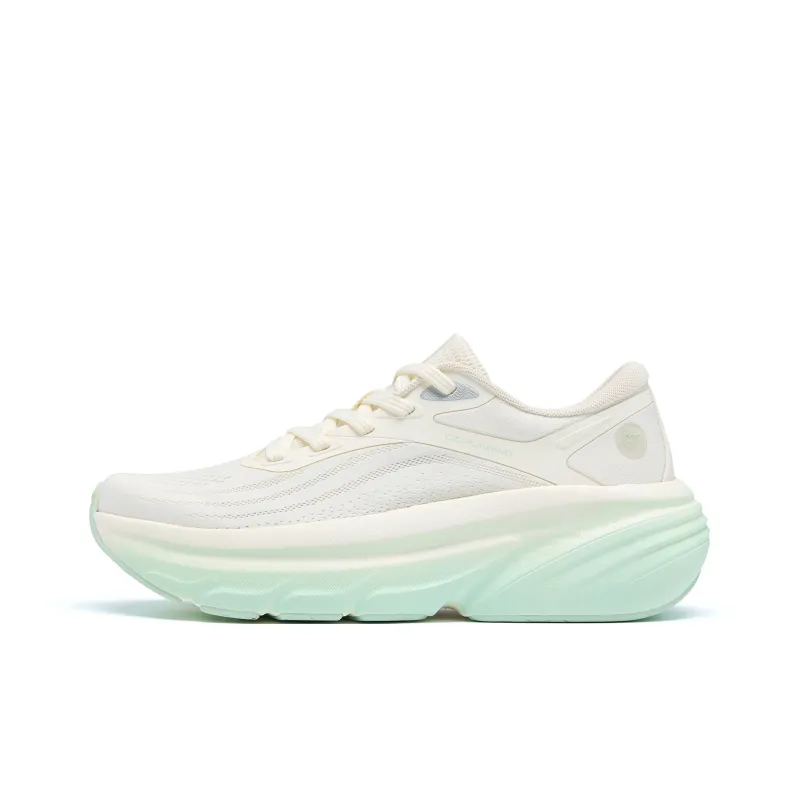 QIAODAN Abrasion Resistant Slip Resistant Low Top Q Light Speed Technology Casual Running Shoes Women's Ivory White-0
