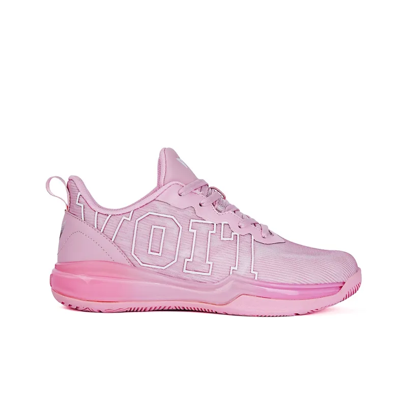 VOIT Cushioning Coverage Rebound Abrasion Resistant Slip Resistant Low Top Basketball Shoes Unisex Light Pink-1