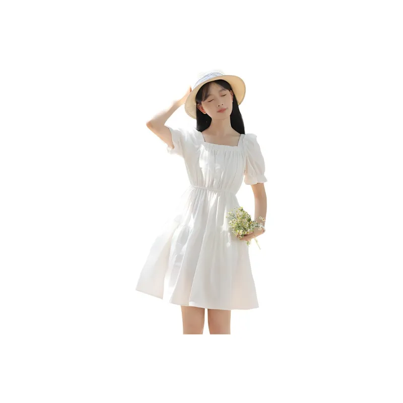 Mm Short Sleeved Dresses Women's White-0