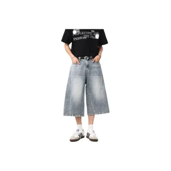 POLAR BEAR Denim Shorts Unisex Light Blue