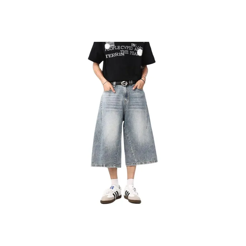 POLAR BEAR Denim Shorts Unisex Light Blue-0