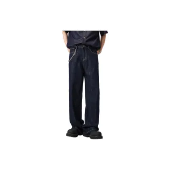 ALL IN Jeans Men Swallow's Neck Blue