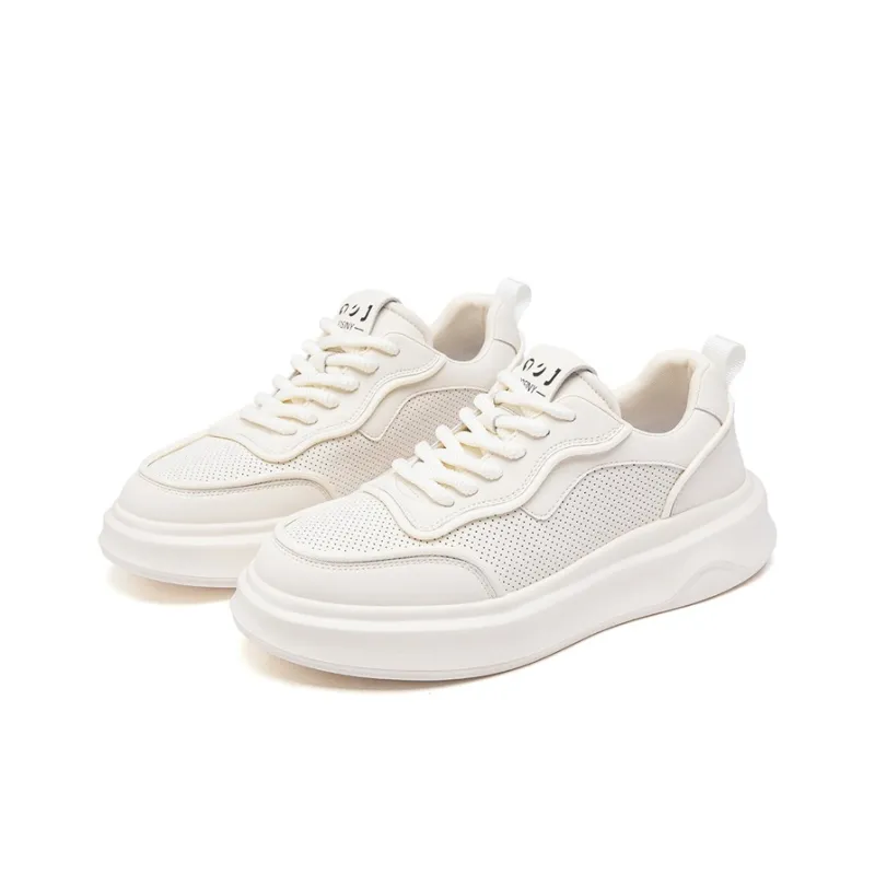 JOSINY Skateboard Shoes Men Low Top White-1
