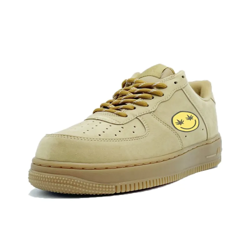 PAIN OR PLEASURE Low Top Skateboard Shoes Unisex Wheat-15