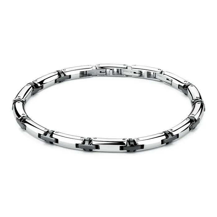 BROSWAY Titanium Steel Bracelets Men's Silver White-0