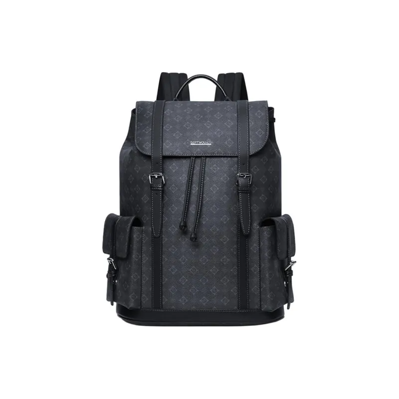 SEPTWOLVES Fabric Backpack Unisex Black-0