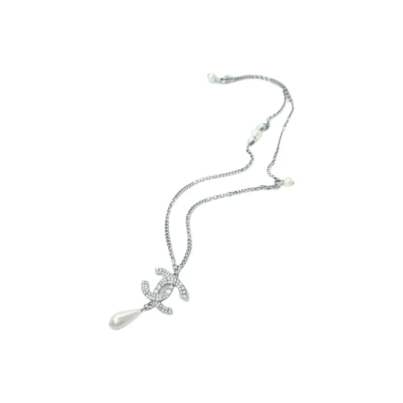 CHANEL Pearl Necklaces Women's Silver-2