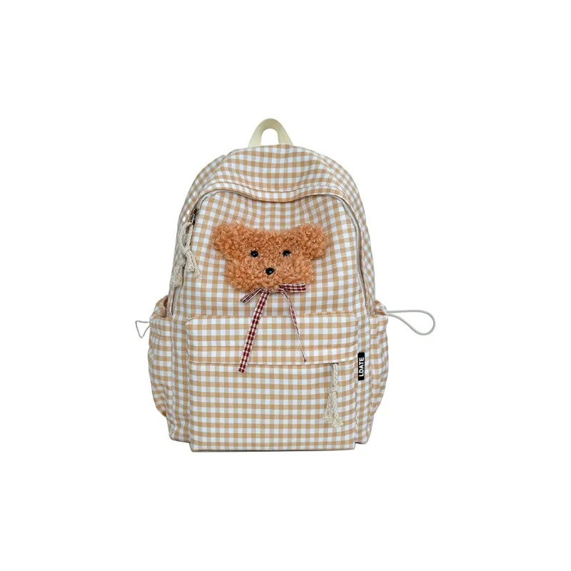 OUZIHUANG Nylon Backpack Women's Red/Khaki/Blue/Black-2