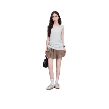 FAWENXIANGZI Tank Tops Women's Light Gray
