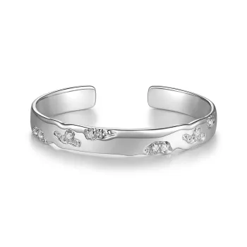ACROWM Silver Plated Copper Bangles Unisex