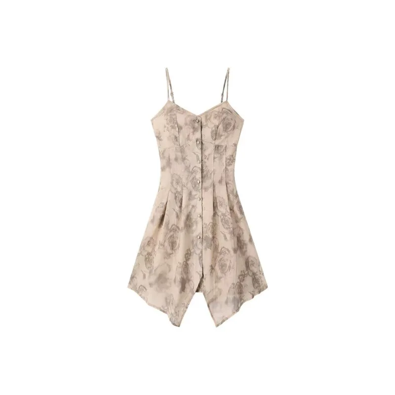 ABCMININ Slip Dresses Women's Coffee-0