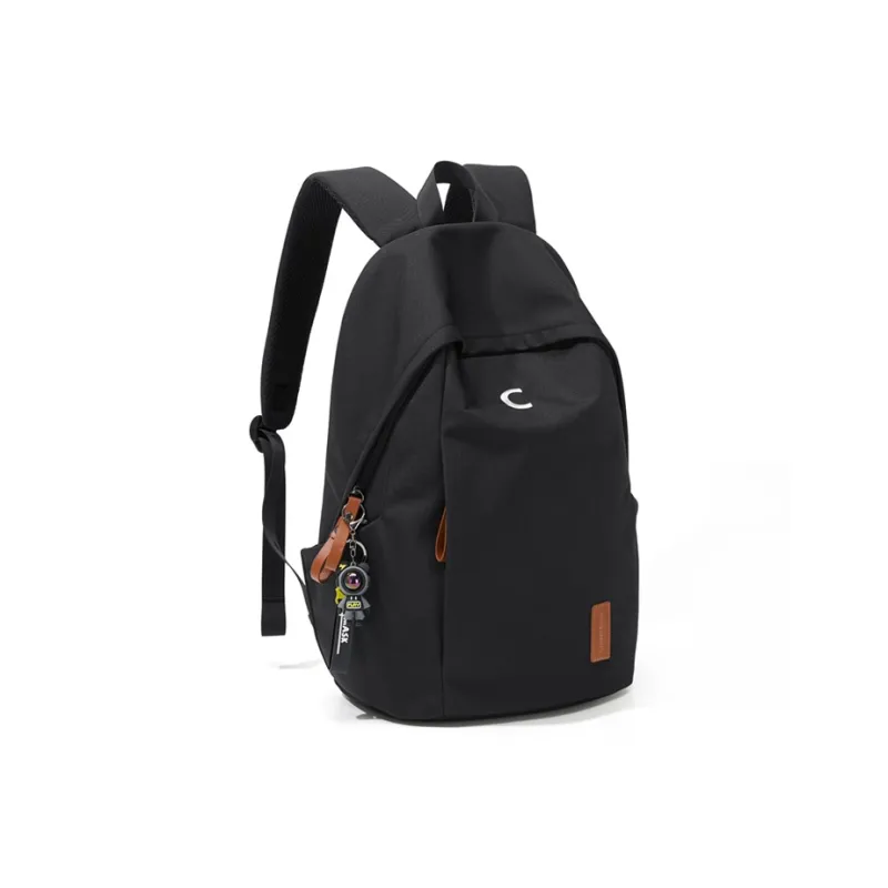 CinvaiKrose Fabric Backpack Travel Laptop Bag Regular Unisex Ecru/Black-7