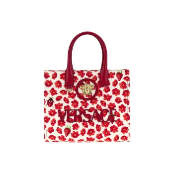 FANSIZHE Cotton Handbag Women's Red & White