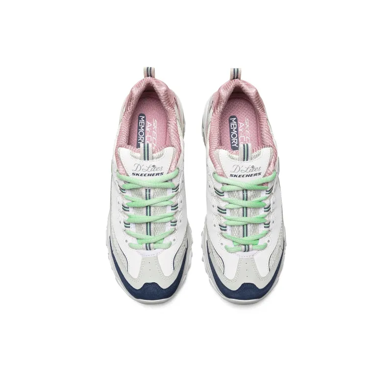 Skechers D'Lites 1.0 Chunky Sneakers Women's Low Top Natural/Pink-2