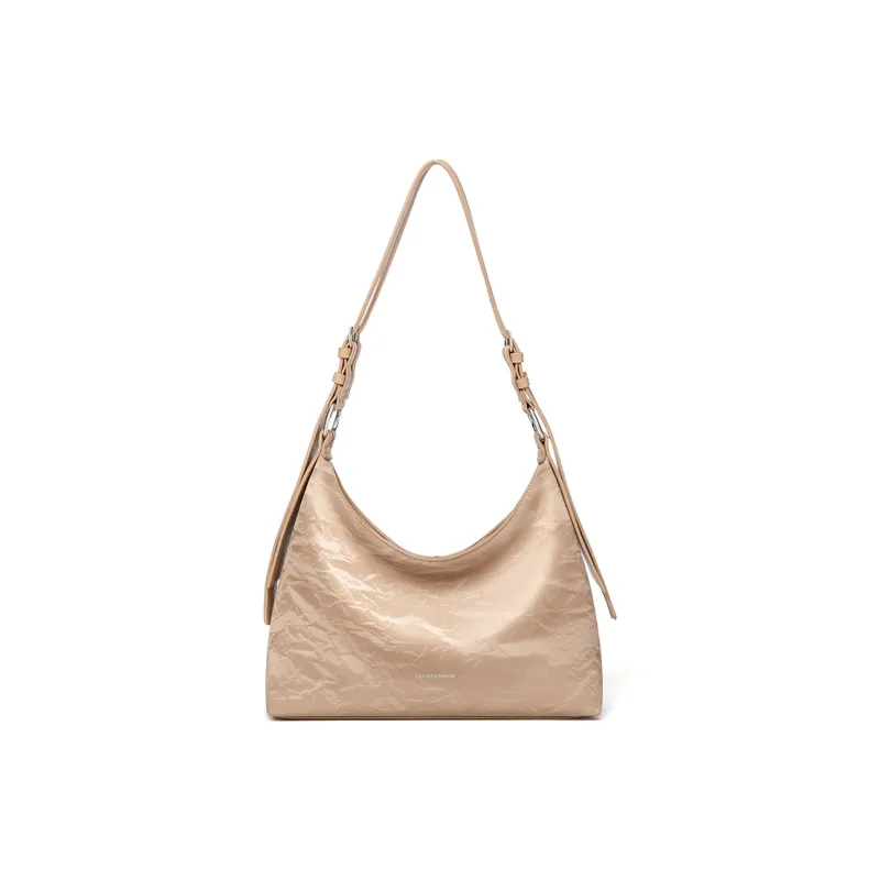 CNOLES Pearlescent Cow Leather Casual Workplace Date Commute Hobo Bag Shoulder Bag Women's Multicolor-12