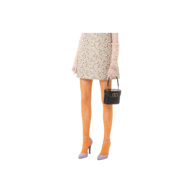 Valentino Leggings Women's Orange Flower-0