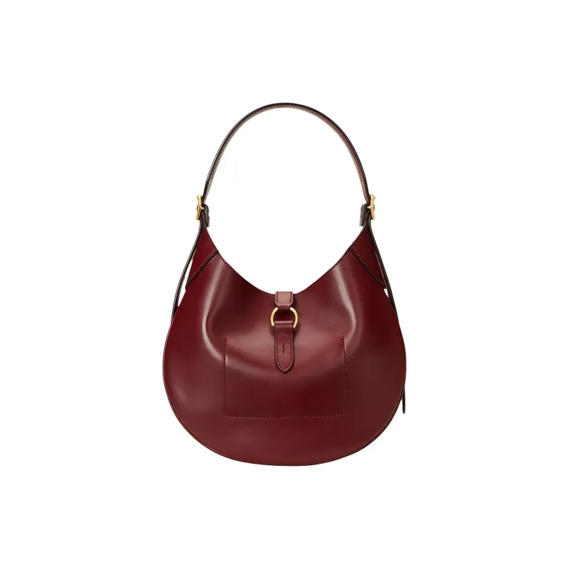 Polo Ralph Lauren Polo ID Cow Leather Shoulder Bag Small Size Women's Red-2