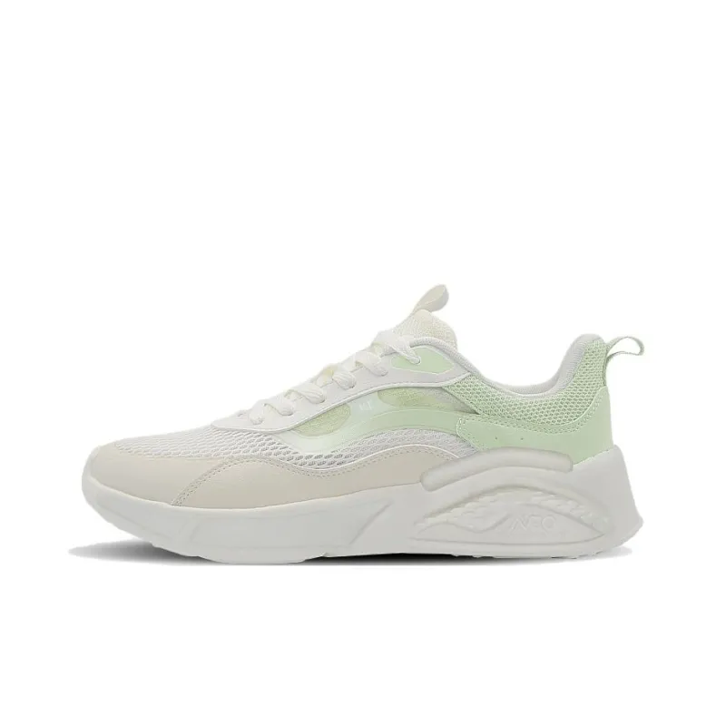 361° Breathable And Slip Resistant Low Top Casual Training Running Shoes Women's White Green Beige-0