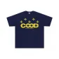 Navy Blue with Yellow Print