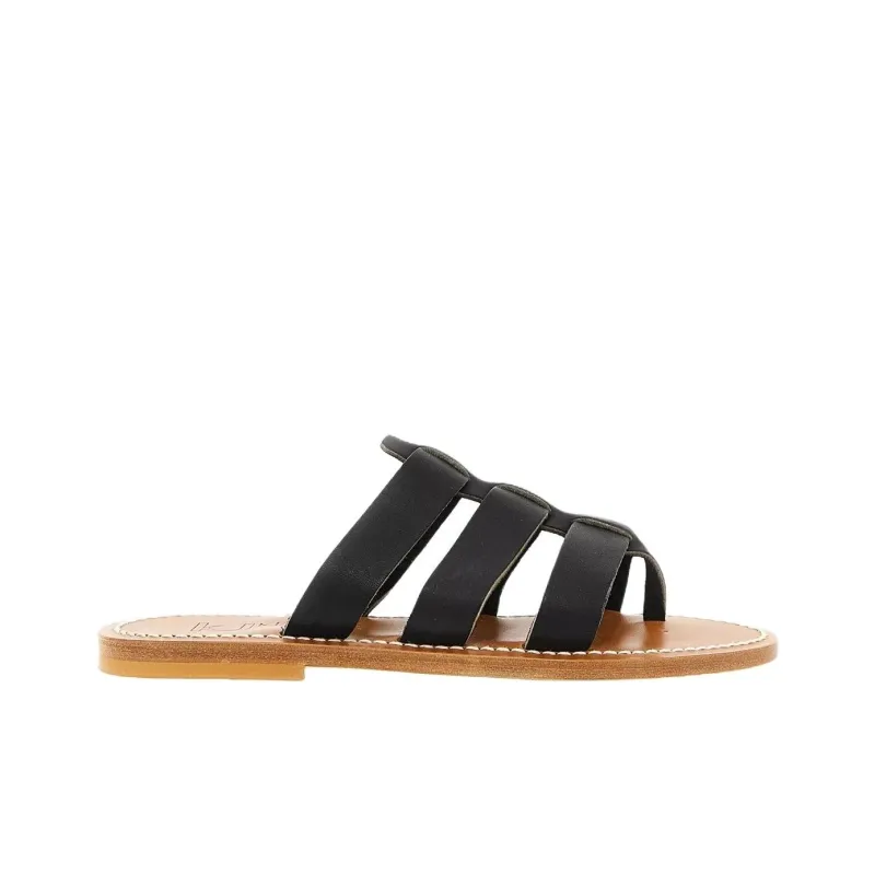 K Jacques St Tropez Slide Slippers Women's Black-1