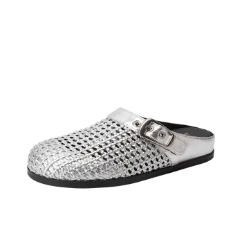 Mulinsen Stitching Cut Out Woven Abrasion Resistant Closed Toe Slippers Women's