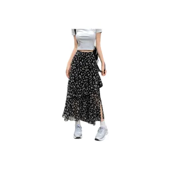 Flowers In Water Casual Long Skirt Women's