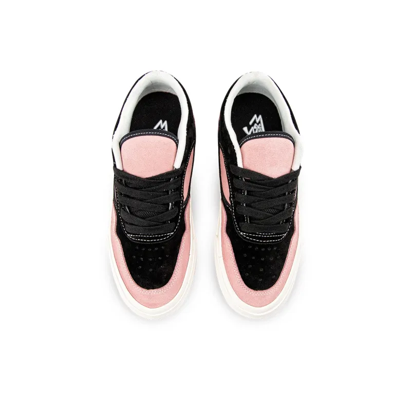 WANSWER Slip Resistant Cushioning Abrasion Resistant Low Top Skateboard Shoes Unisex Black Pink-2