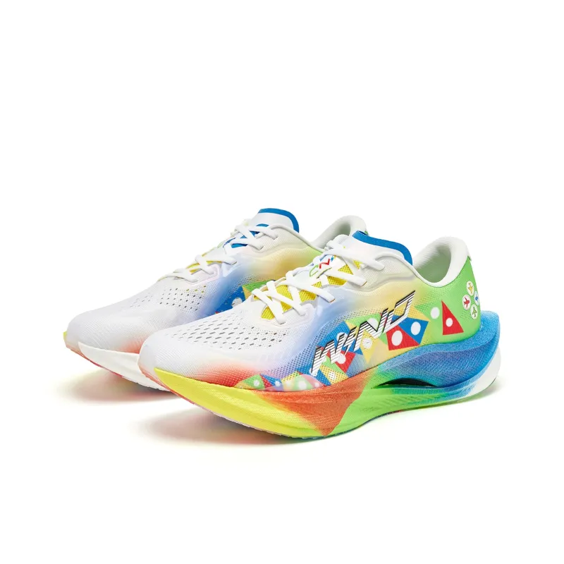 QIAODAN Strong Wind 3.0 Running Shoes Men Low Top Jordan White, Neon Green-2