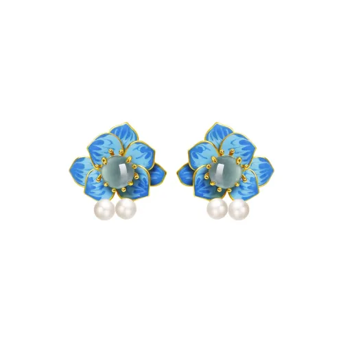 Princess Cui Ice Type Jadeite Stud Earrings Women's