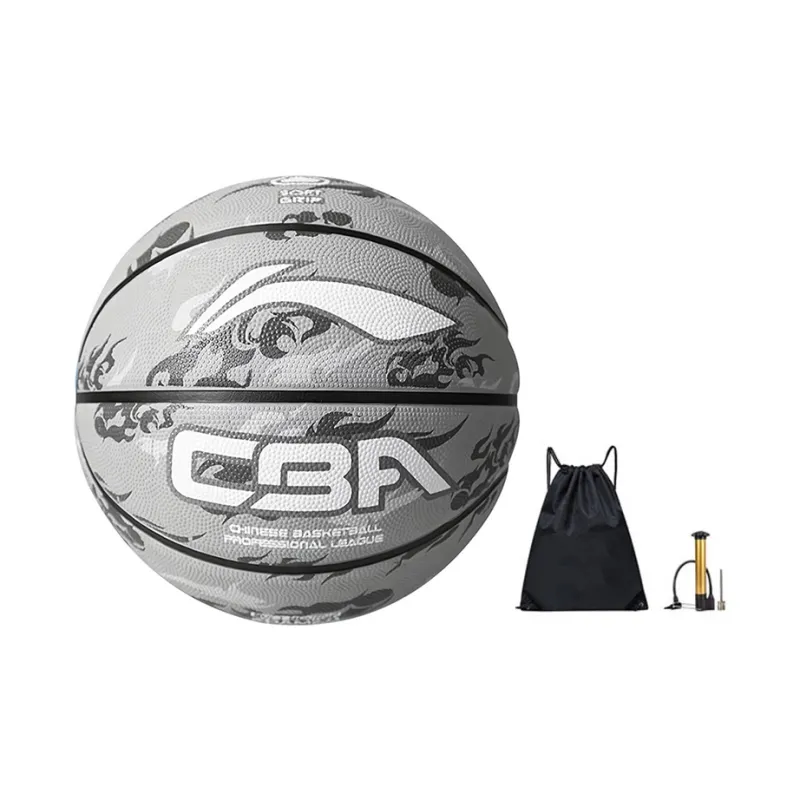 LiNing Rubber Basketball Gray Size 7 Ball Training Unisex-3