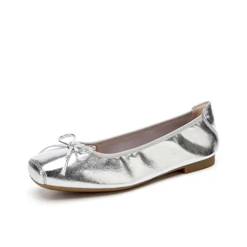 BalletCat Casual Single Shoes 1.5cm Women's Silver