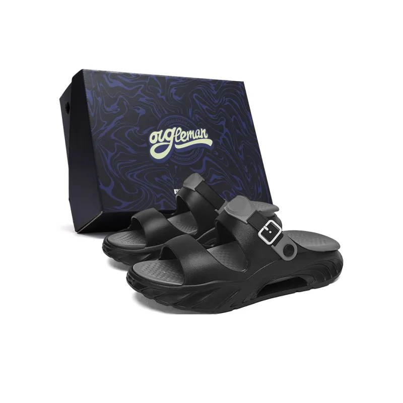 OUGLEMEN Quiet Slip Resistant Odor Resistant Abrasion Resistant Slide Slippers Unisex Box-0