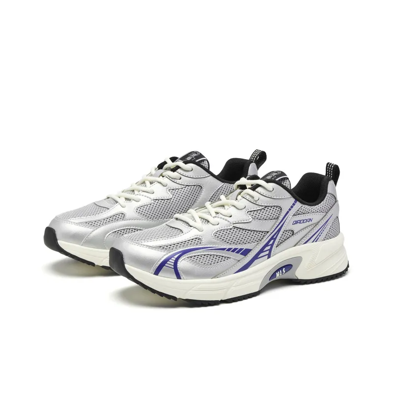 QIAODAN Anti Slip Wear Resistant Low Top Casual Shoes Men's Gray Silver-2