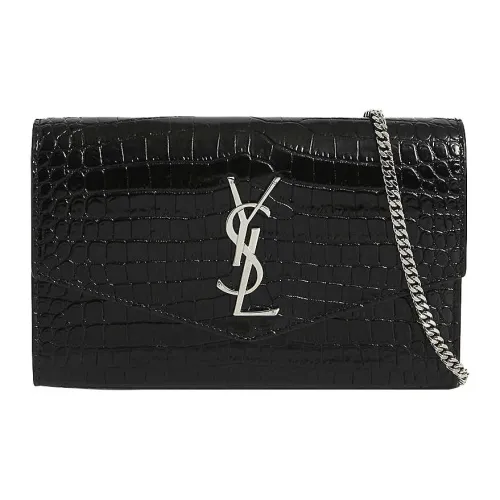 SAINT LAURENT Cow Leather Envelope Bag, Wallet, Crossbody Bag, Shoulder Bag Women's Black