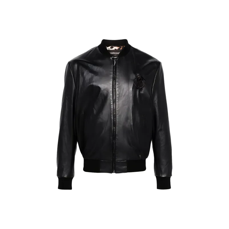 Roberto Cavalli Leather Bomber Jacket-0