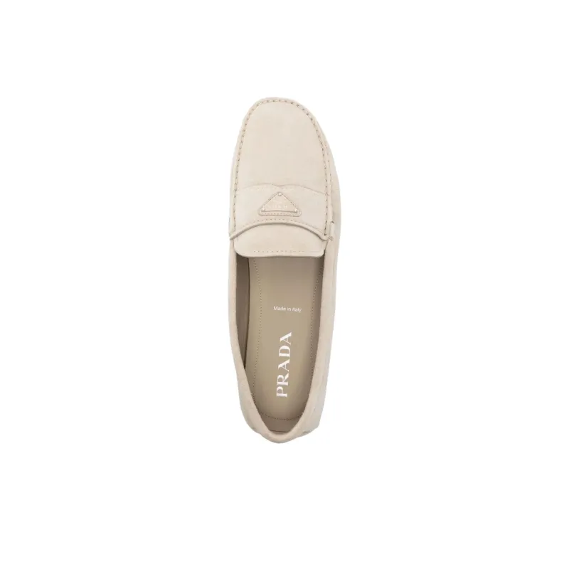 PRADA Triangle Casual Shoes Men's Ivory White-4