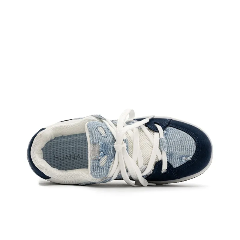 HUANAI Low Top Skateboard Shoes Unisex Light Denim Blue-4