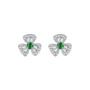 Shang Qianyi Glutinous Jade Stud Earrings Women's