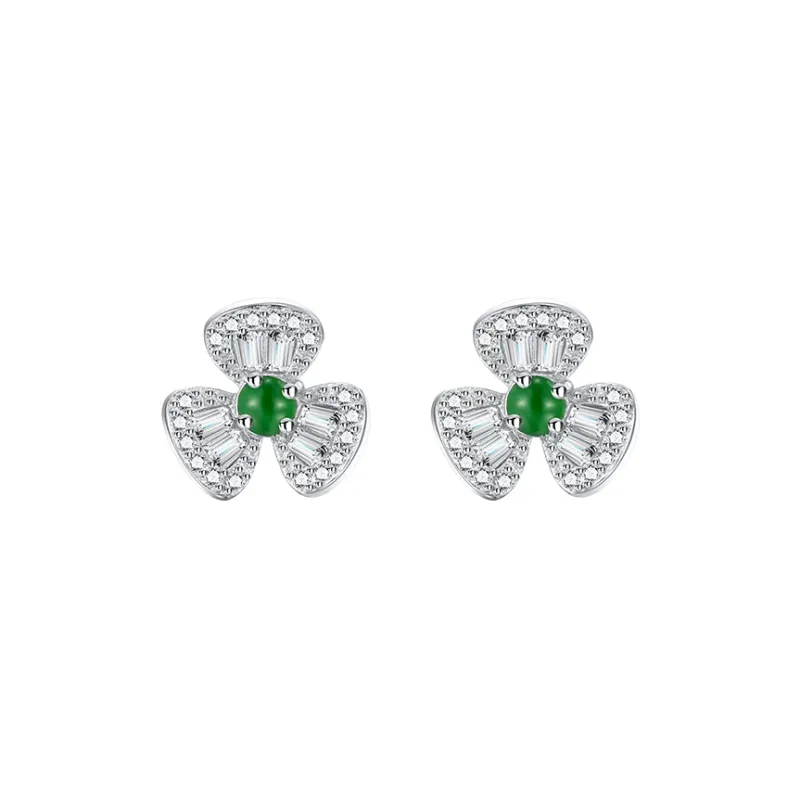 Shang Qianyi Glutinous Jade Stud Earrings Women's-0