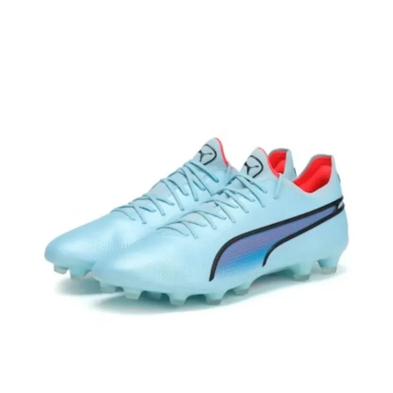 PUMA King Ultimate HG Hard Ground Artificial Ground Anti Slip Wear Resistant Soccer Shoes Unisex Blue-2