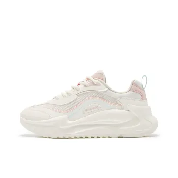 QIAODAN Anti Slip Wear Resistant Low Top Casual Shoes Women's Ivory White Peach Pink