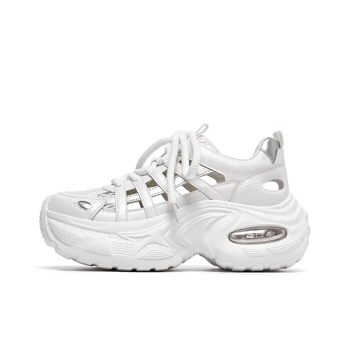 Lee Cooper Slip Resistant, Abrasion Resistant, Breathable, Height Increasing Low Top Chunky Sneakers Women's-4