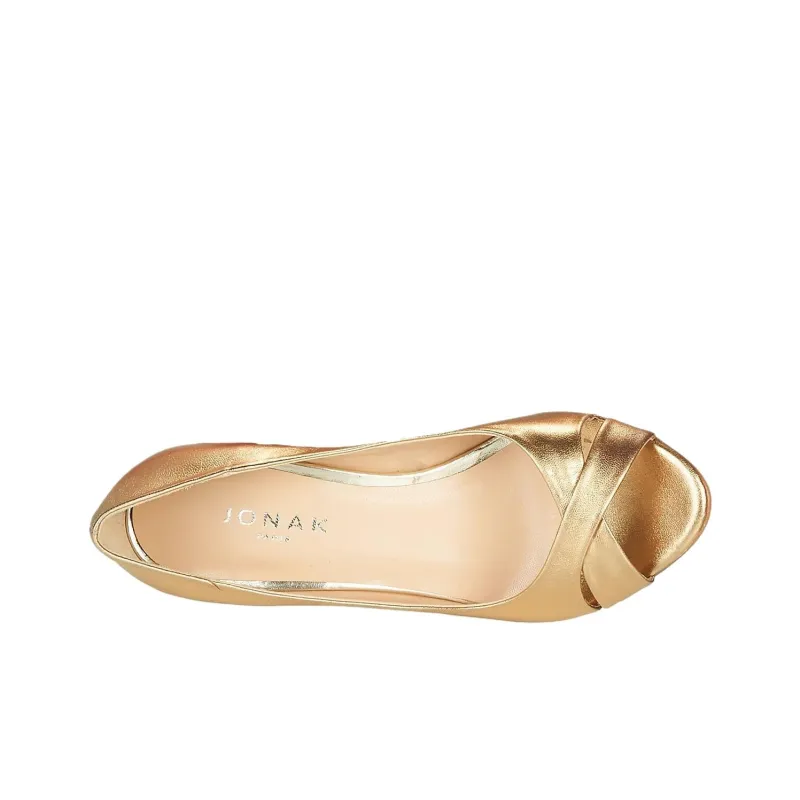 JONAK Slim Heel High Heels Women's Gold-5