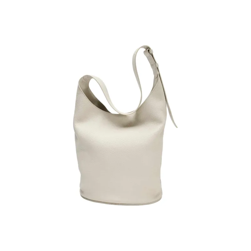 ZARA Cow Leather Bucket Bags Crossbody Bag, Shoulder Bag Medium Size Women's White-2